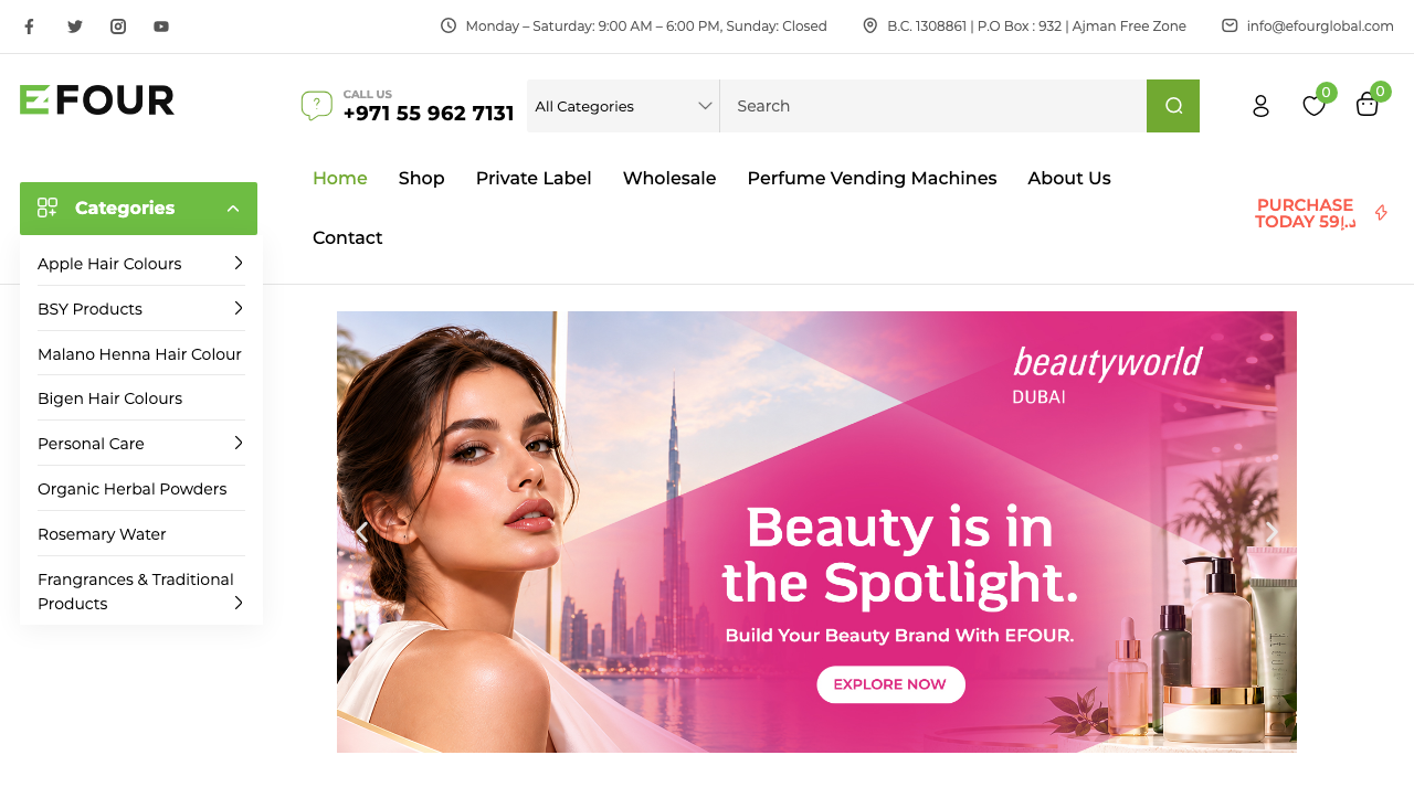 EFOUR Global Desktop Storefront Experience