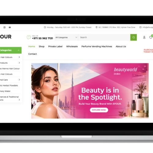 EFOUR Global Laptop Mockup Developed by Amreign